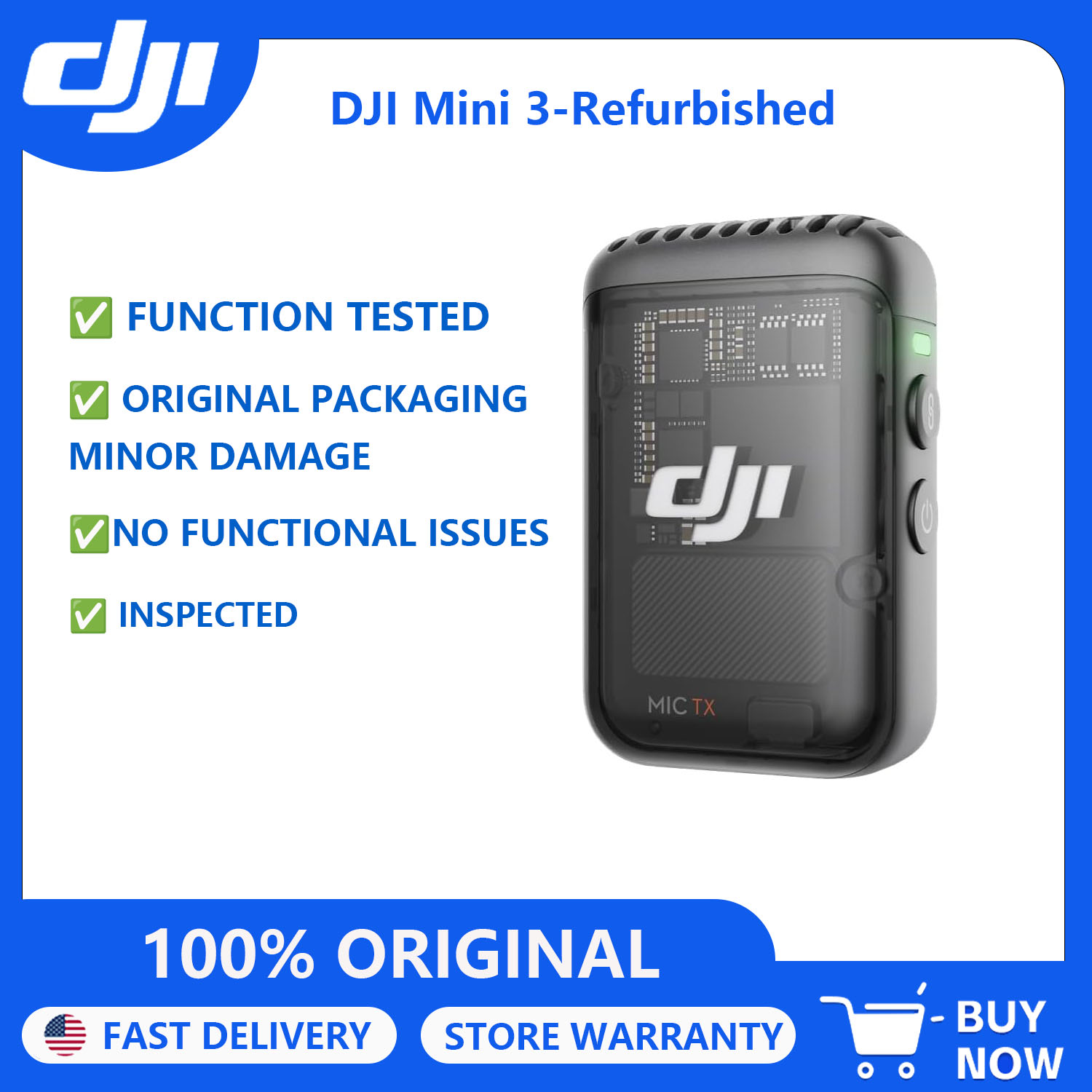 Microphone Capsule - Refurbished DJI Mic 2 Transmitter Wireless