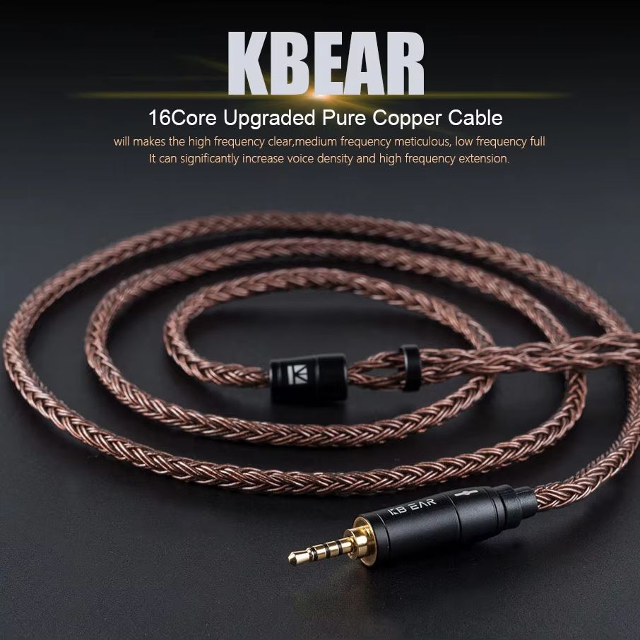 Trs Cable - KBEAR 16 core 2-pin IEM headphone
