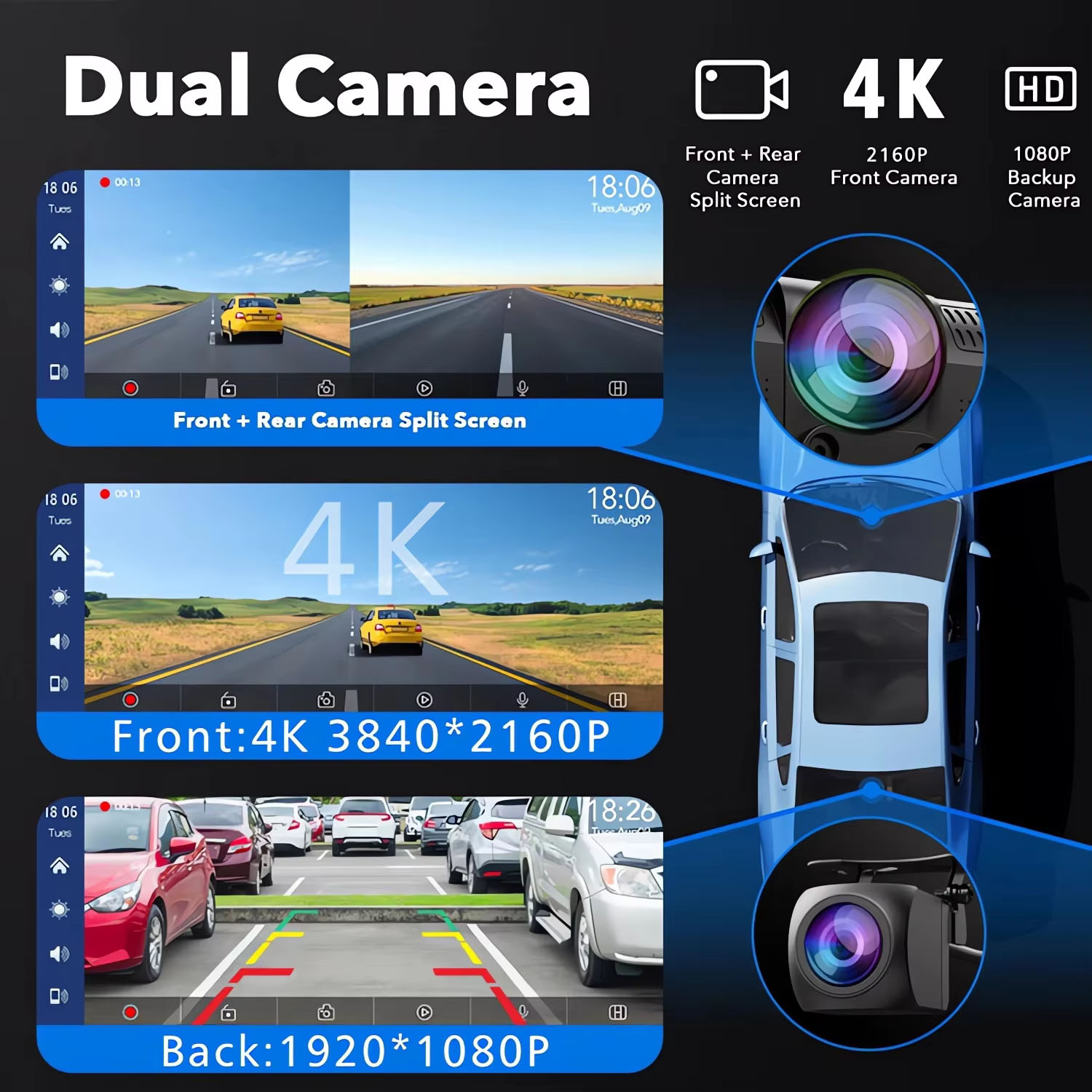 10.26 Inch Dash Cam 4K Carplay - đánh giá và giá Mdi Cable