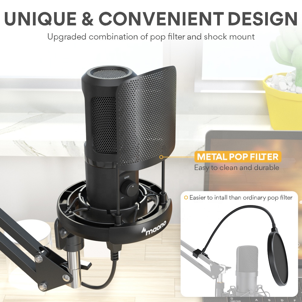 MAONO Professional Microphone  - đánh giá và giá Condenser Microphone Kit