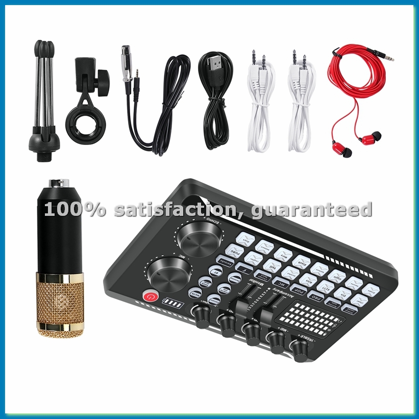 F998 Sound Card Kit,BM-800 Mic - đánh giá và giá Condenser Microphone Kit