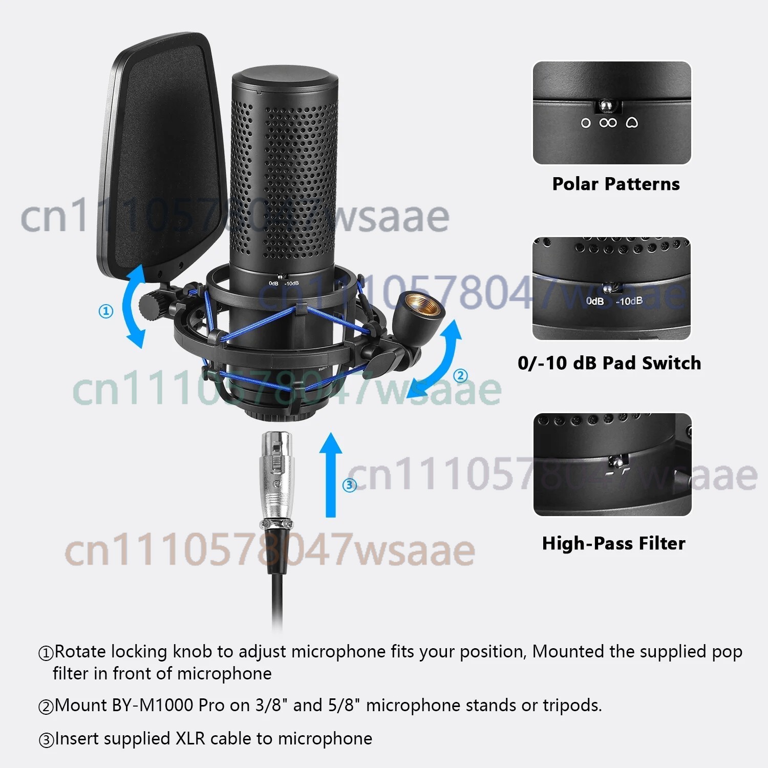 For BOYA BY-M1000 PRO Large Di - đánh giá và giá Condenser Microphone Kit
