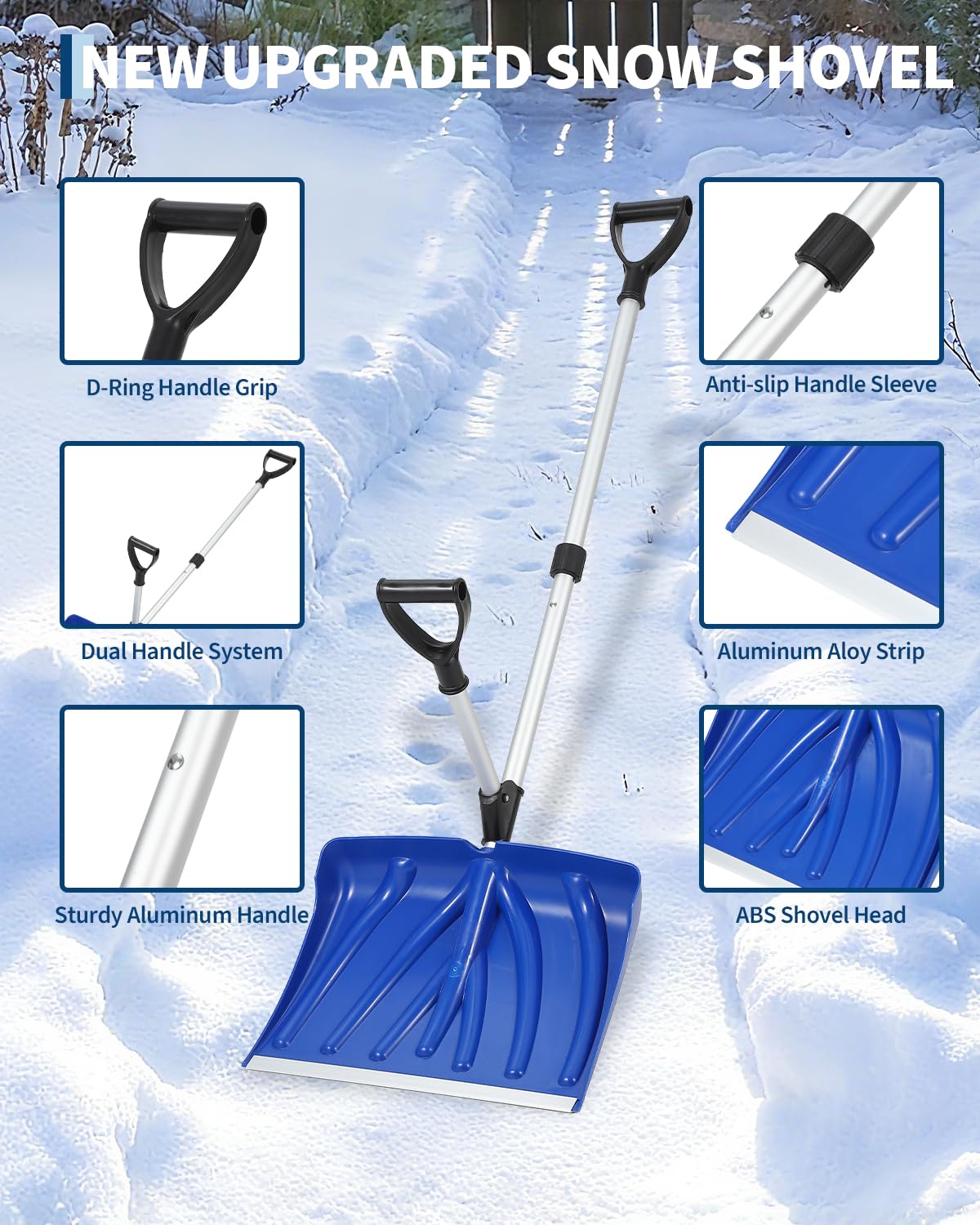 Ergonomic Snow Shovel With Ass - đánh giá và giá Knob Aluminum